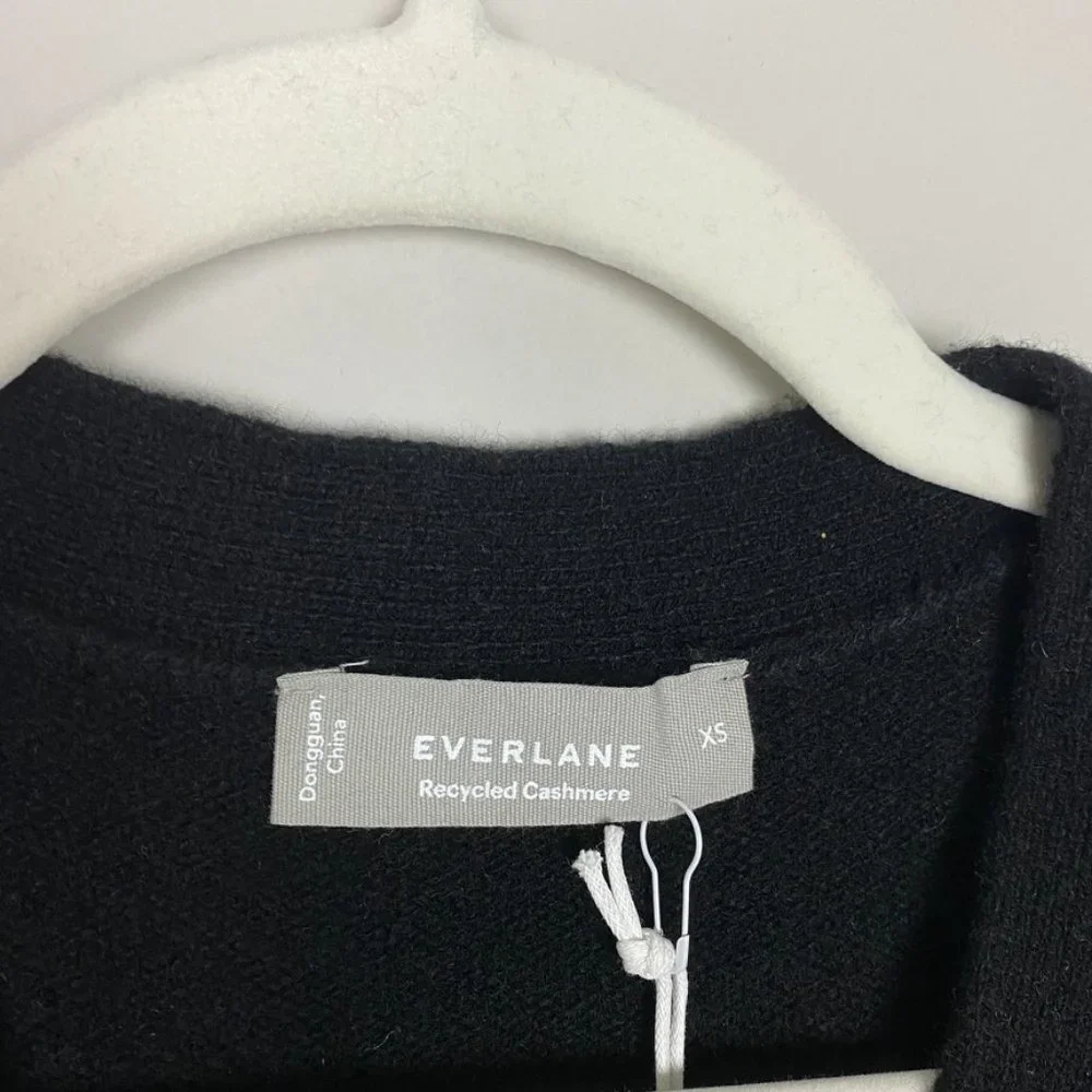 Everlane The Cropped Cardigan Sweater Black Womens XS